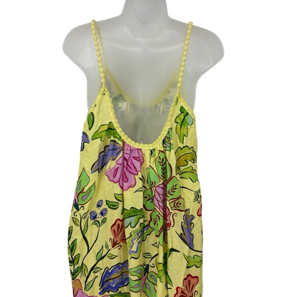 Farm Rio Yellow Floral Insects Flowy Maxi Dress Size Small Sleeveless NWT - Picture 10 of 15